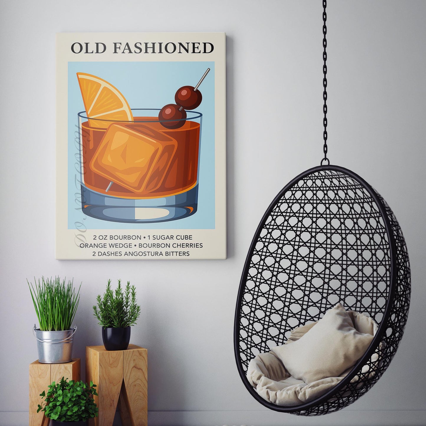 Old Fashioned Cocktail Vintage Drink Poster