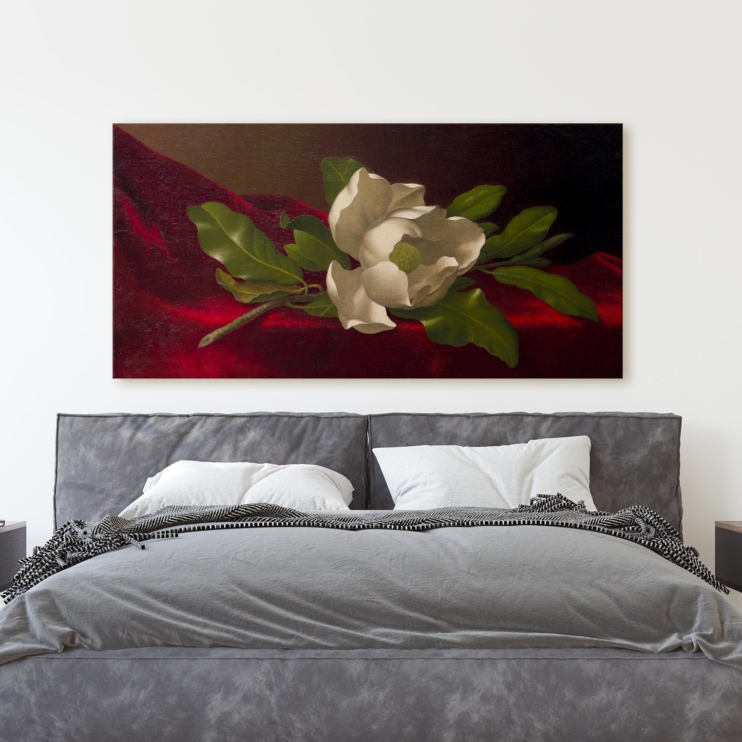 A Magnolia On Red Velvet by Martin Johnson Heade
