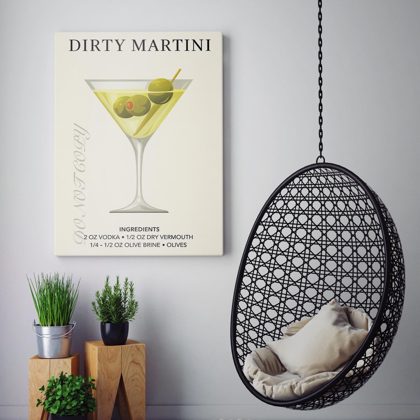 Dirty Martini Vintage Drinks Poster