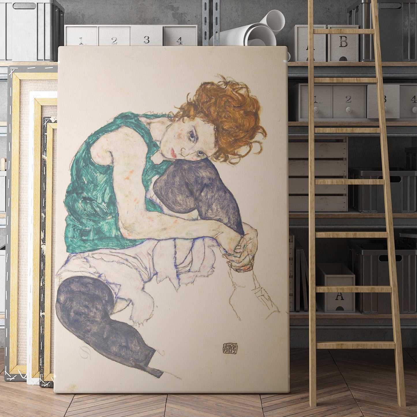 Seated Woman with Bent Knees (1917) by Egon Schiele