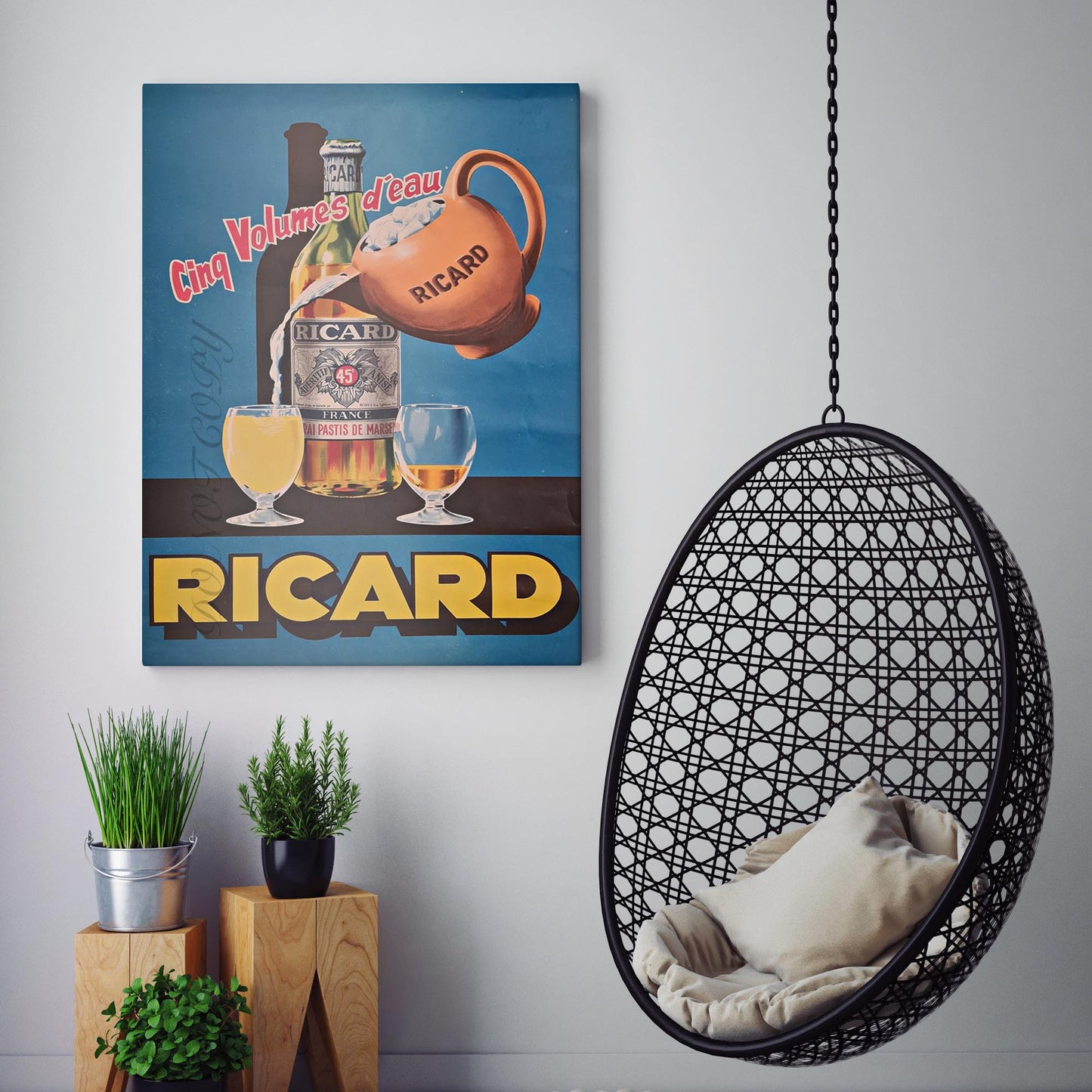 Ricard Cinq Volumes D'eau Vintage Advertising Poster