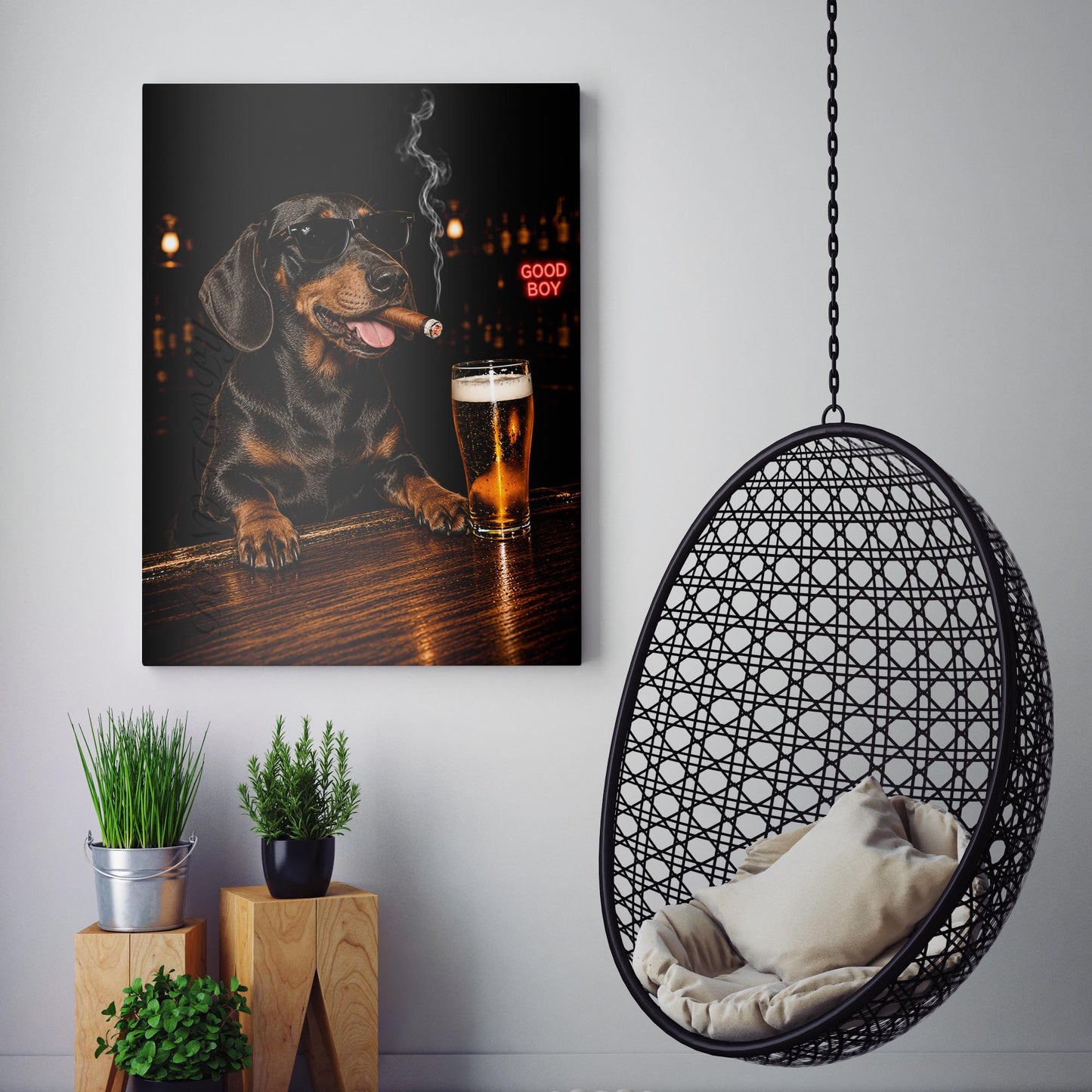 Dachshund Beer And A Cigar
