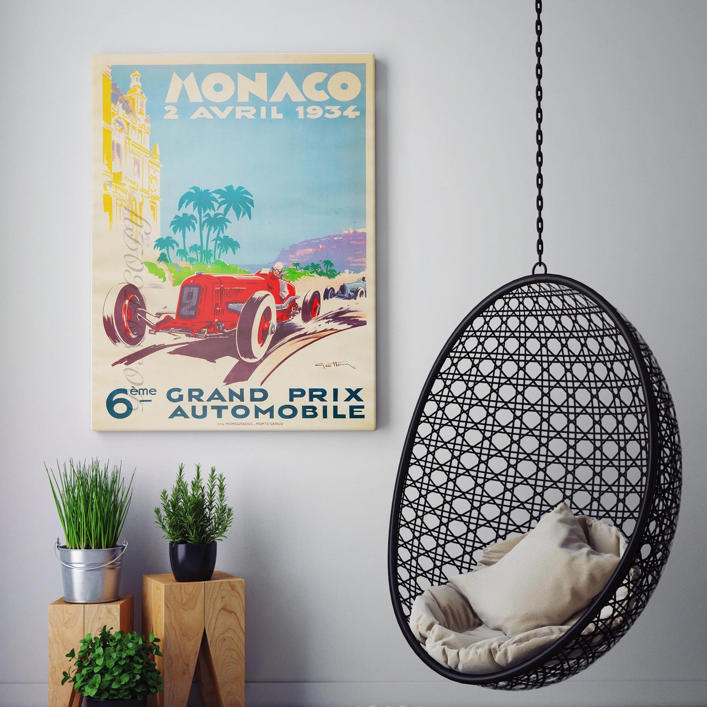Monaco Grand Prix F1 Race 1934 Vintage Poster