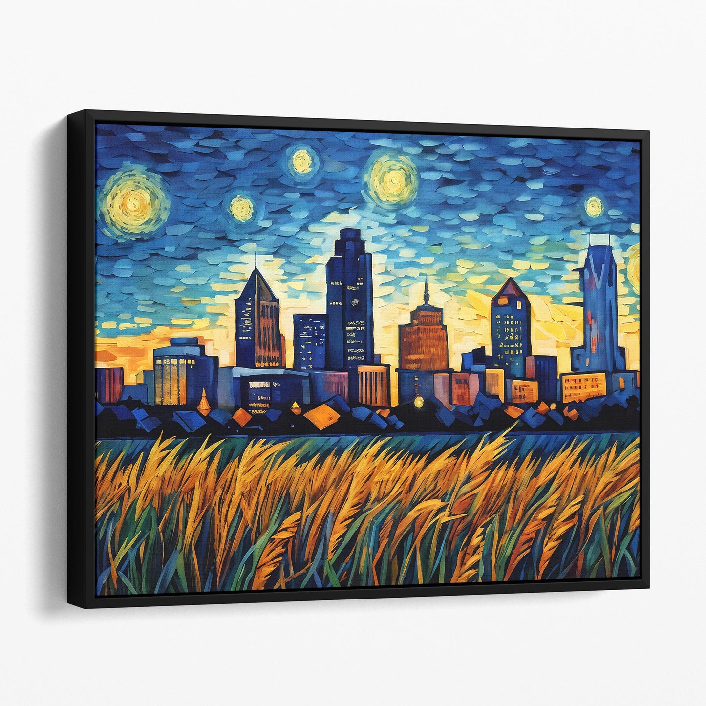 Indianapolis Skyline Van Gogh Starry Night