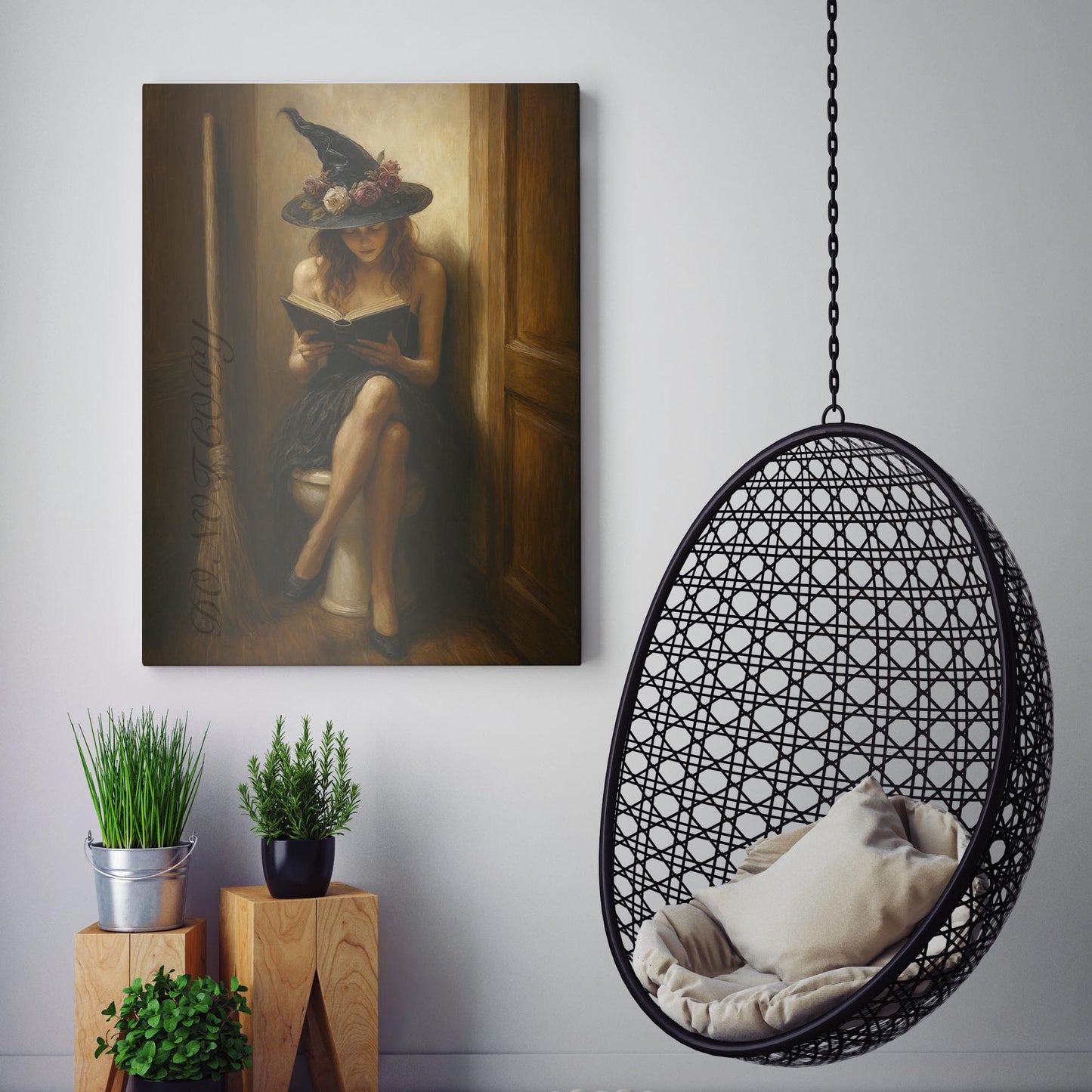 Witch Reading On The Toilet