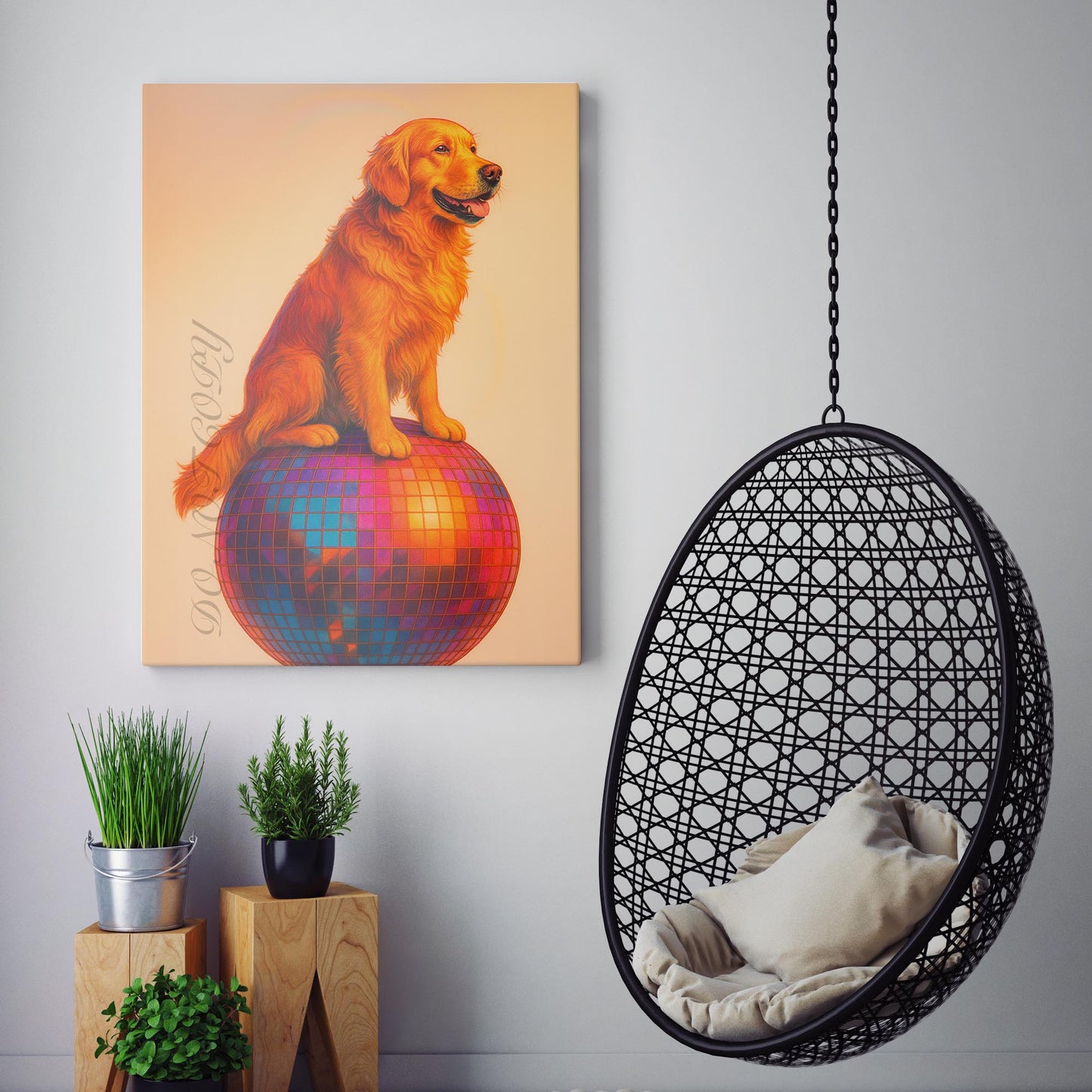 Golden Retriever Disco Ball