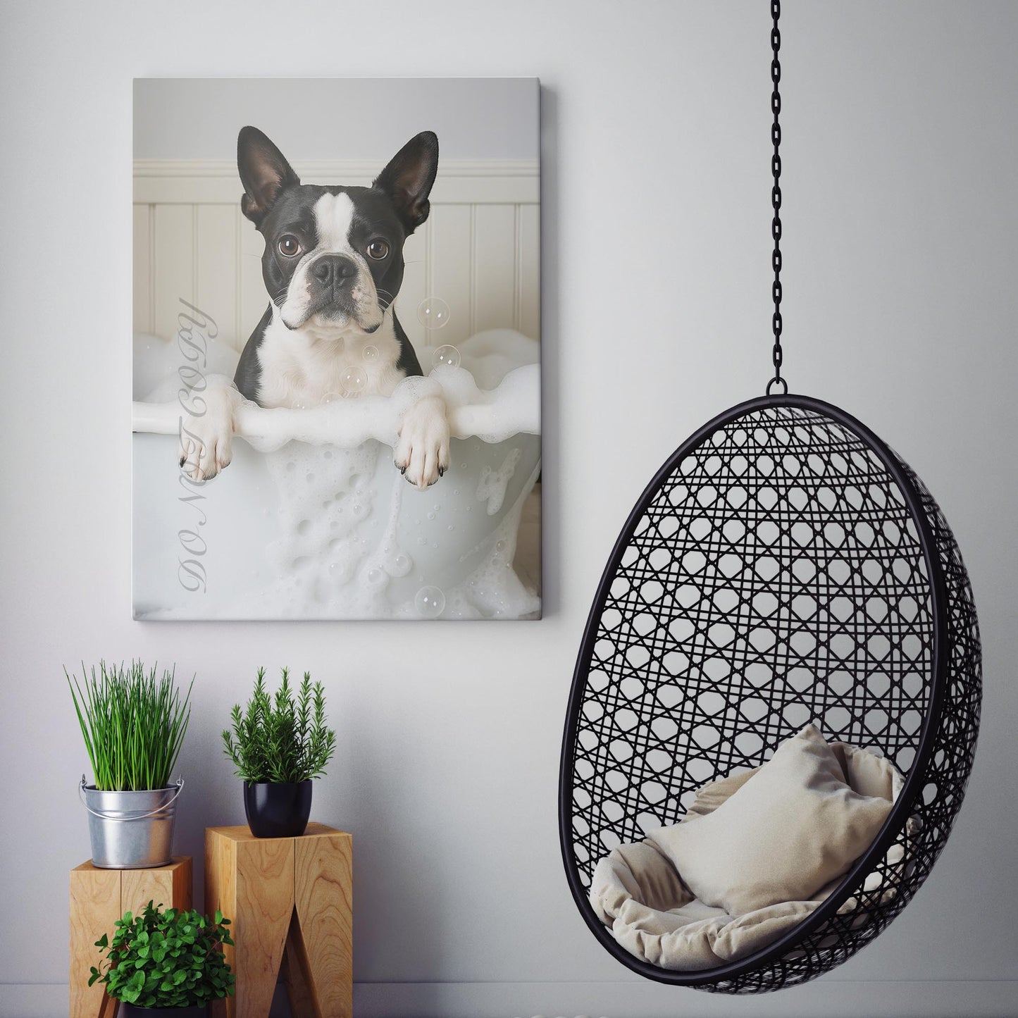 Boston Terrier Dog Bubble Bath
