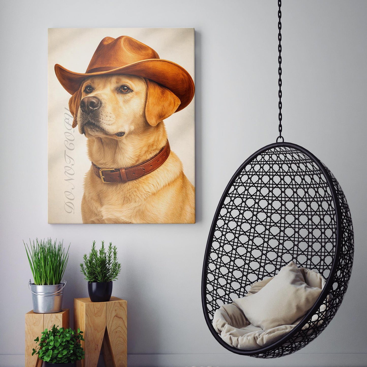 Yellow Labrador Dog Cowboy