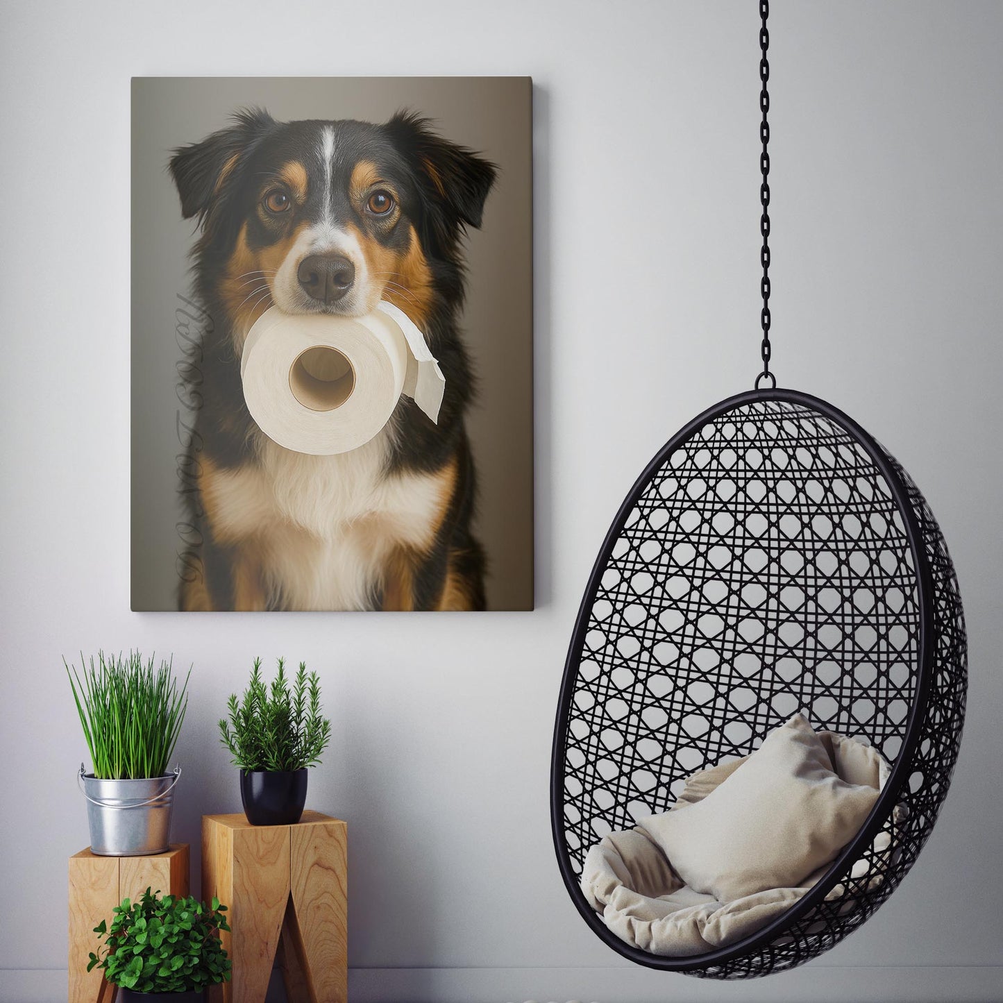 Miniature American Shepherd Dog Toilet Paper
