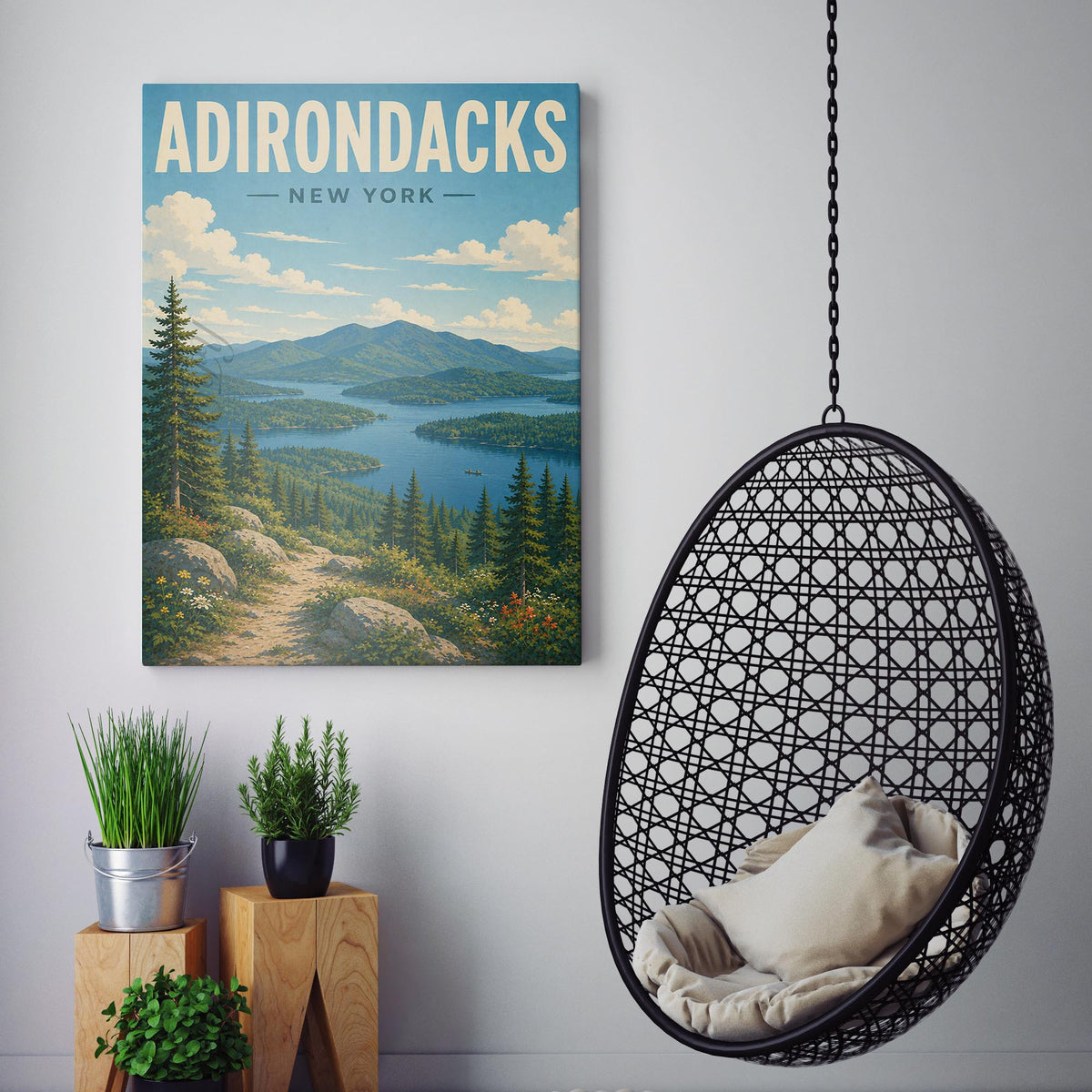 Adirondacks New York Travel Poster