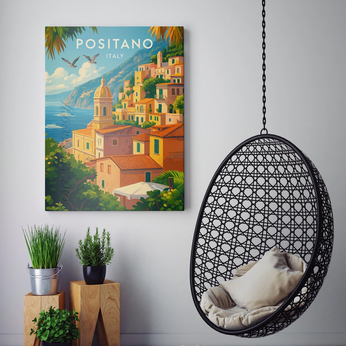 Positano Italy Vintage Travel Poster