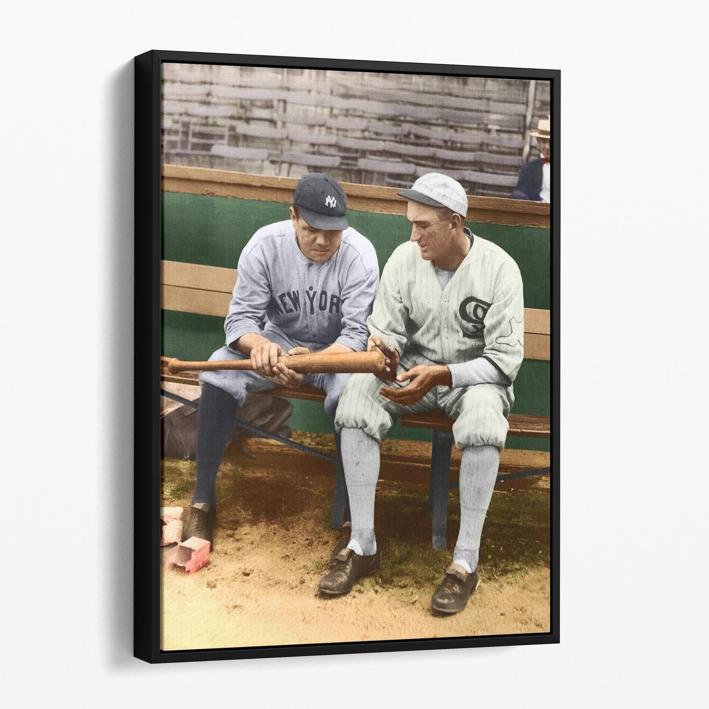 Babe Ruth with Shoeless Joe Jackson