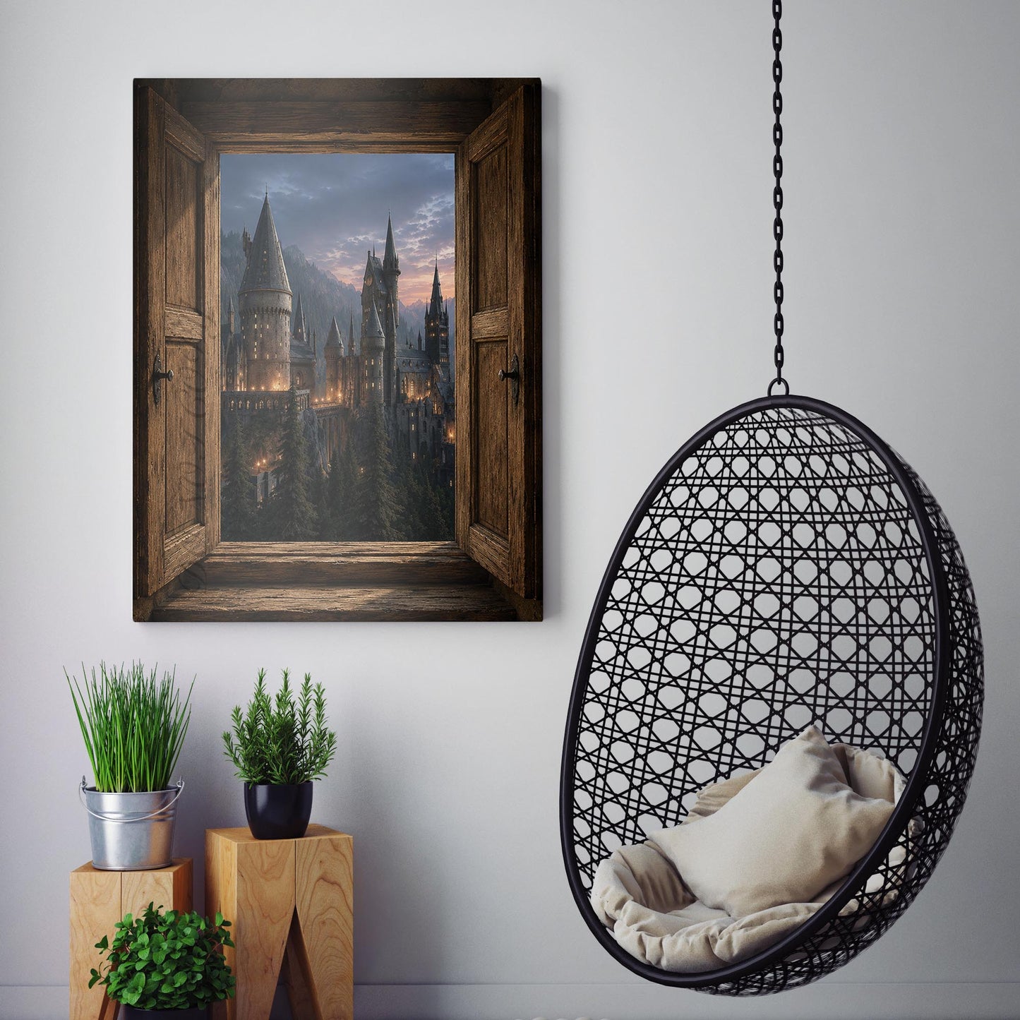 Open Window to a Magic School for Witches and Wizards