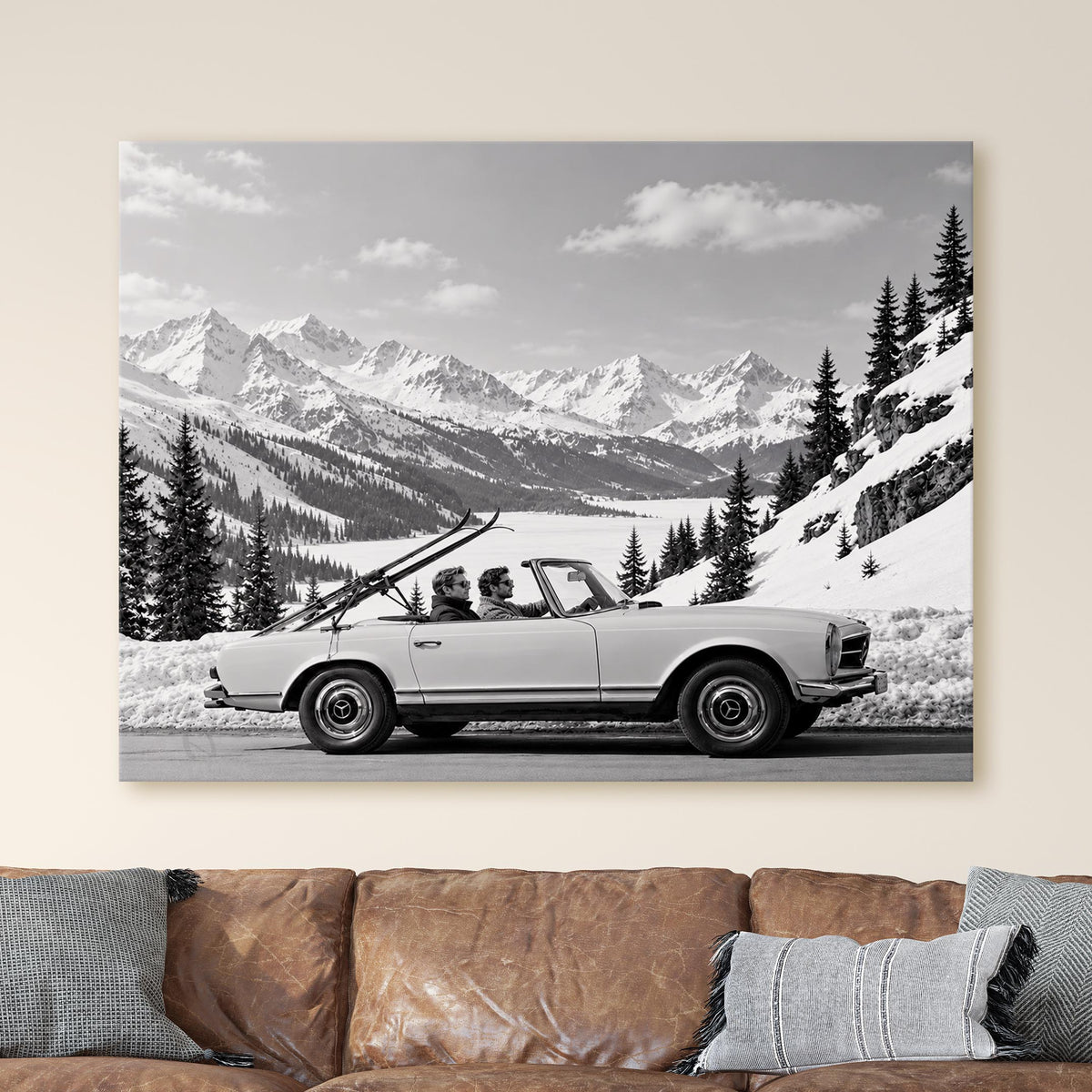 Vintage Ski Photo Mercedes Benz