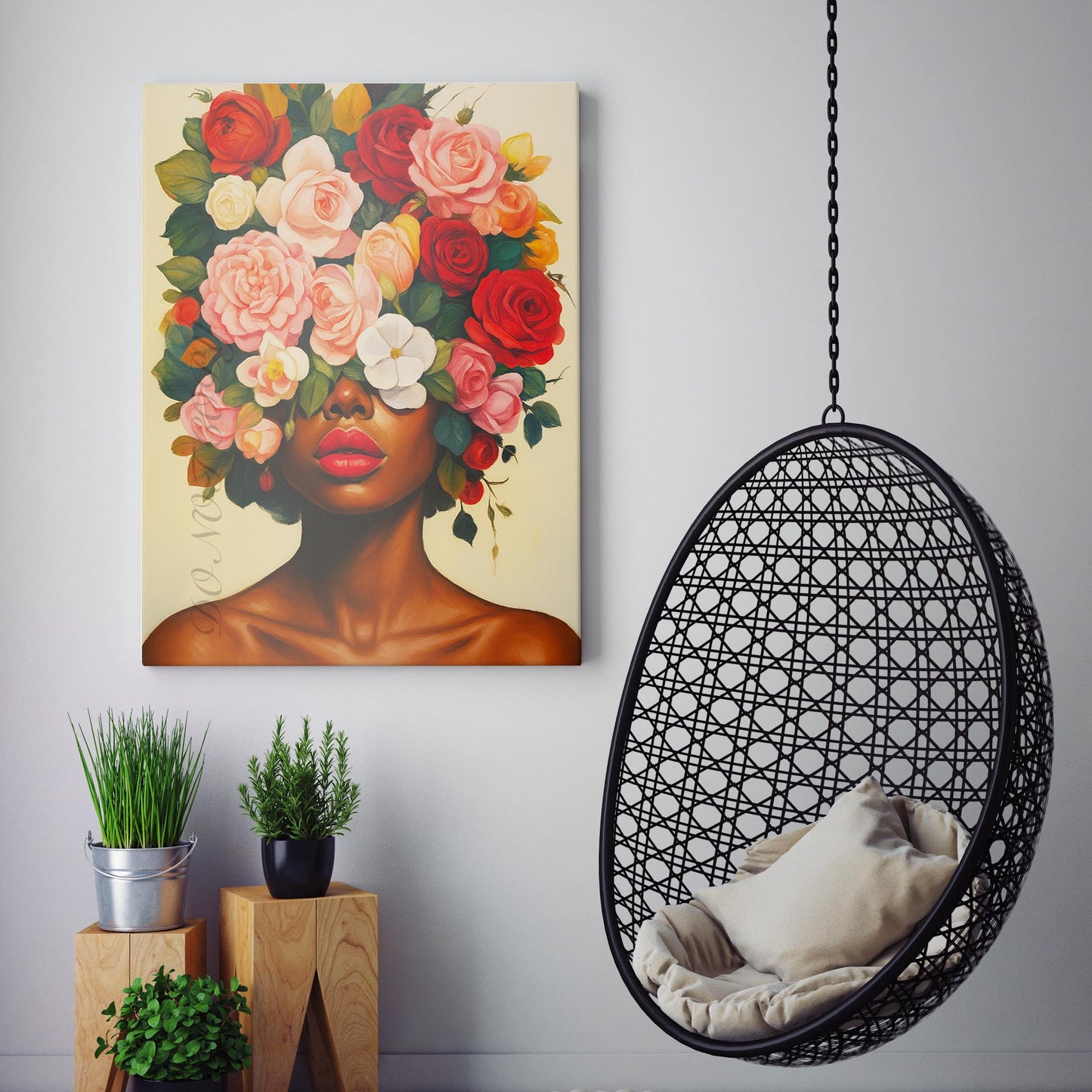 Flower Head African Woman