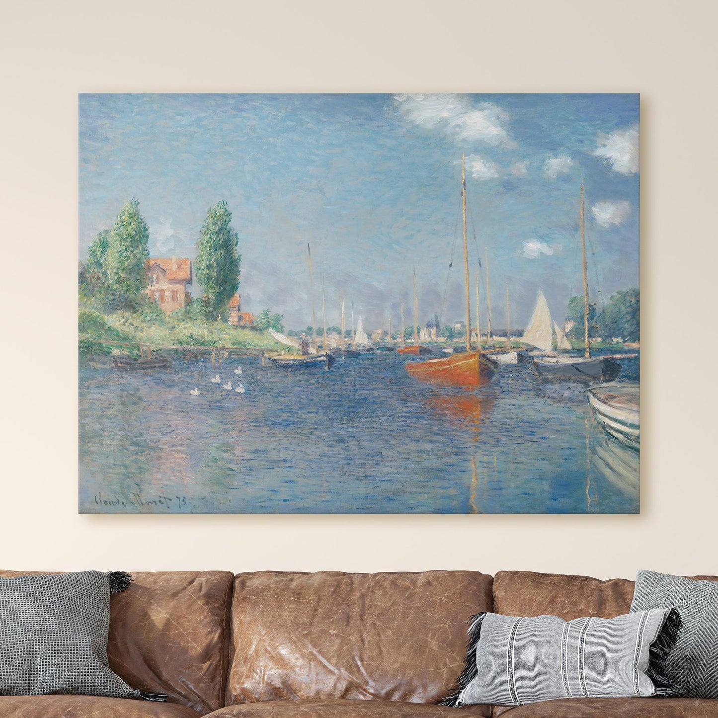 Red Boats in Argenteuil 1875 by Claude Monet