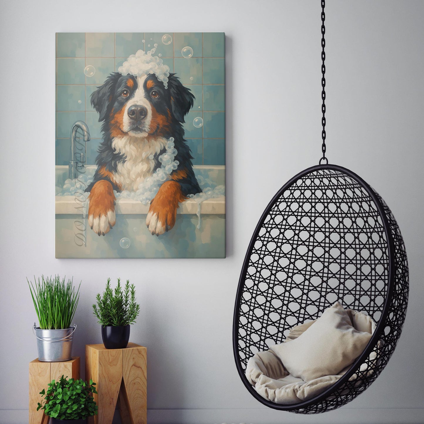 Bernese Mountain Dog Bathtub Bubble Bath