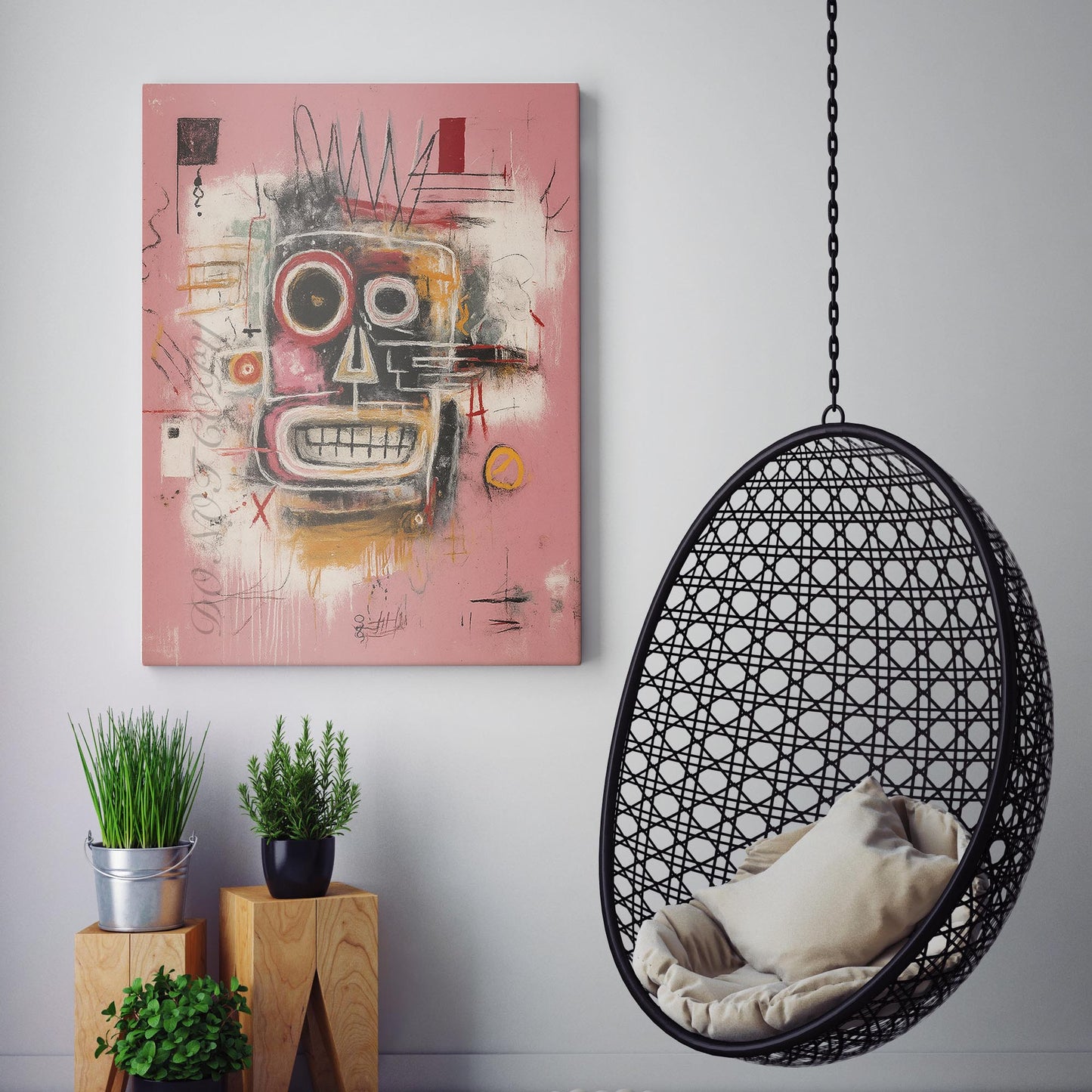 Pink Abstract Graffiti Street Art