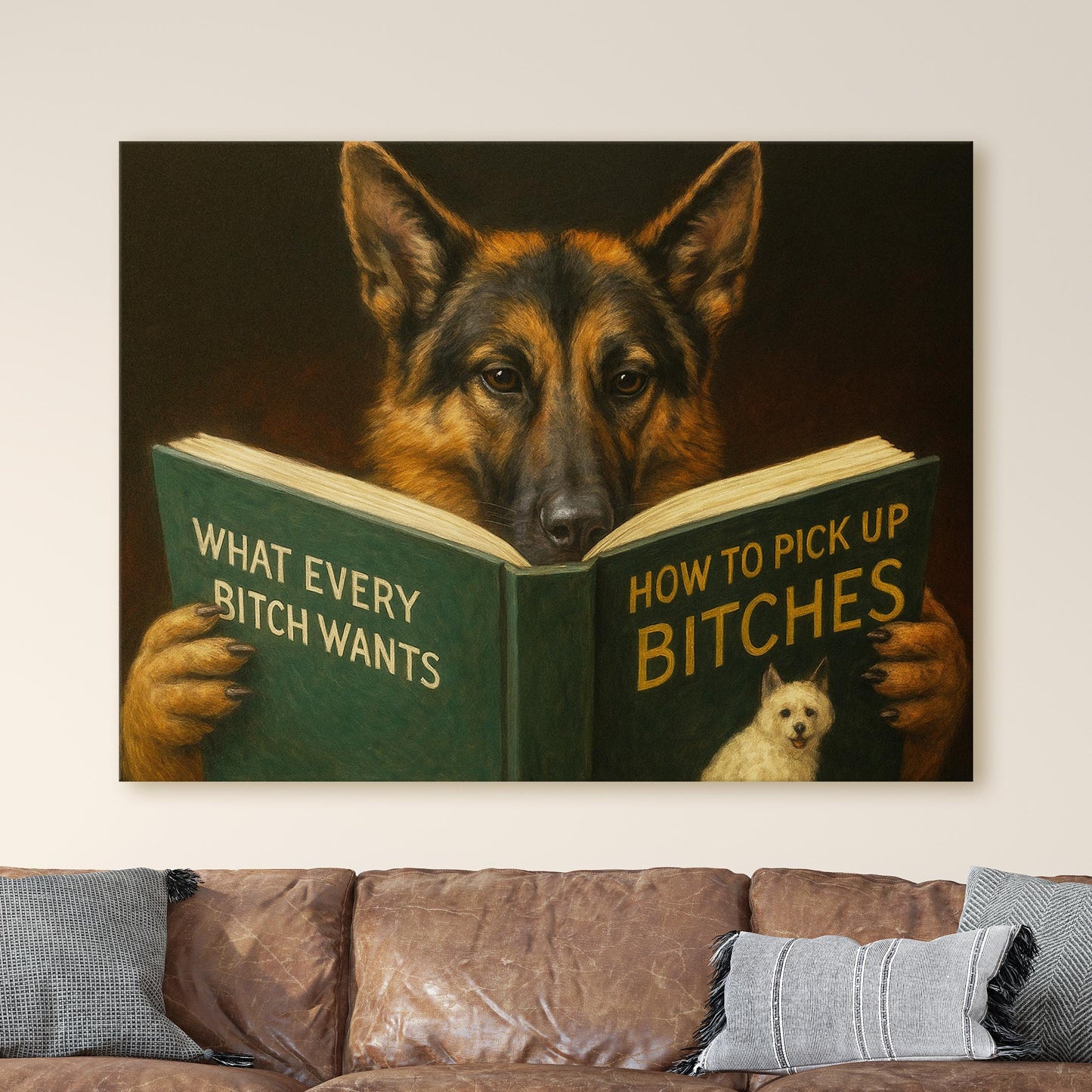 German Shepherd Dog Reading Dating Book