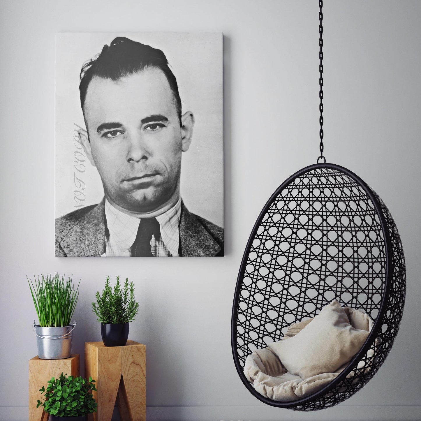 Mug Shot of Depression-Era Outlaw Gangster John Dillinger, 1930s