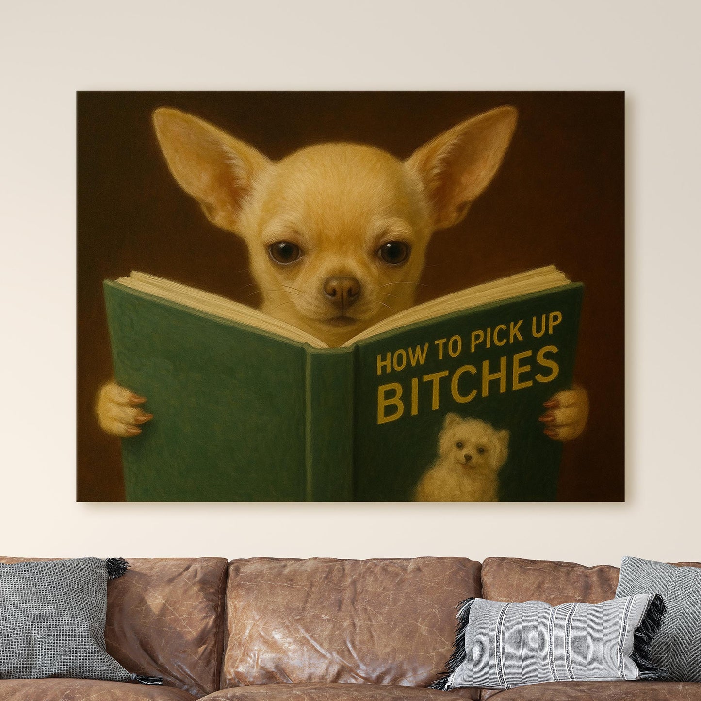 Chihuahua Dog Reading Dating Book
