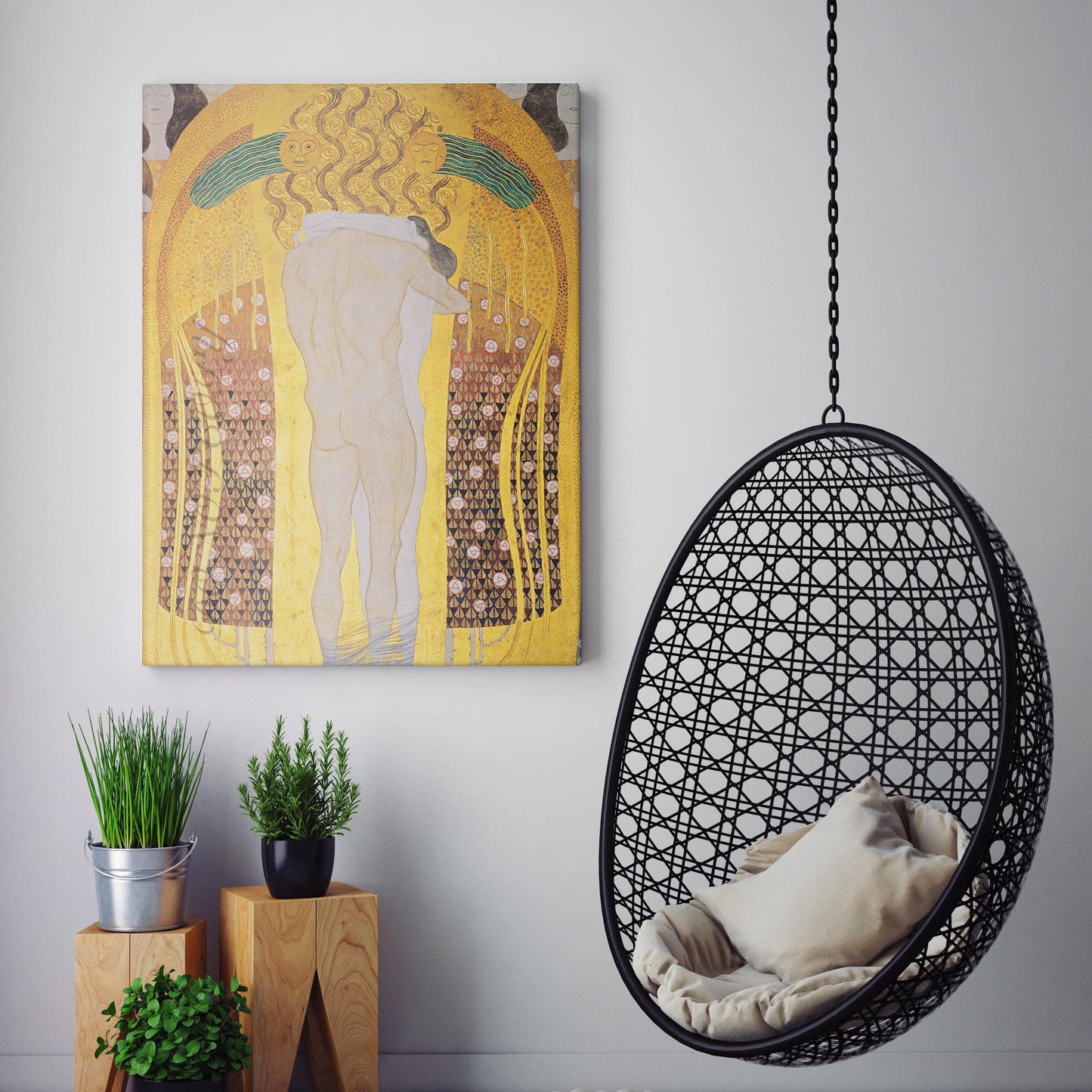 Beethoven Frieze - Diesen Kuss Der Ganzen Welt by Gustav Klimt