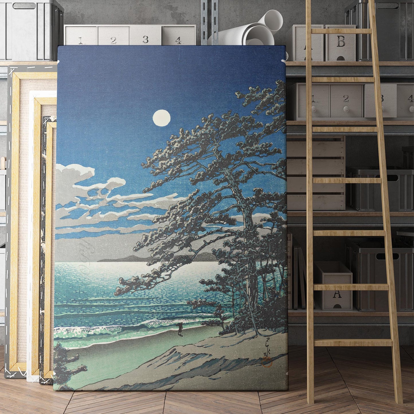 Spring Moon at Ninomiya Beach by Kawase Hasui
