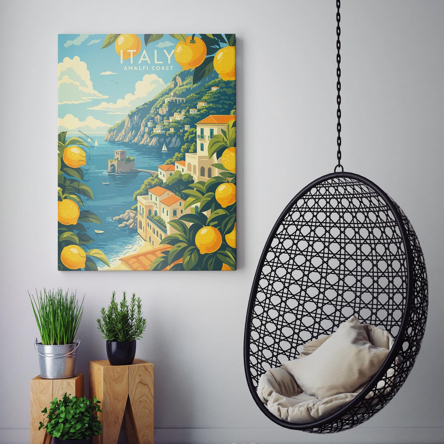 Amalfi Coast Italy Travel Poster