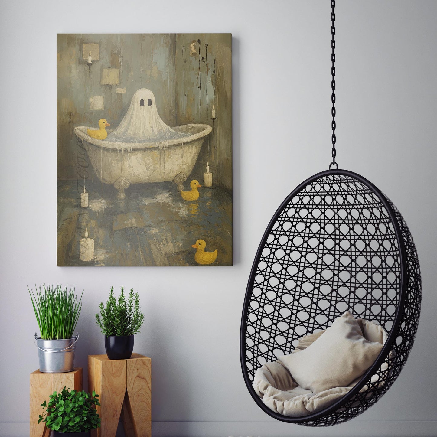 Ghost In The Bathtub With Rubber Duckies