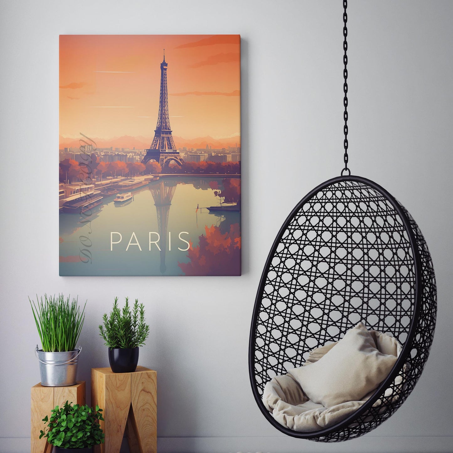 Paris France Vintage Travel Poster