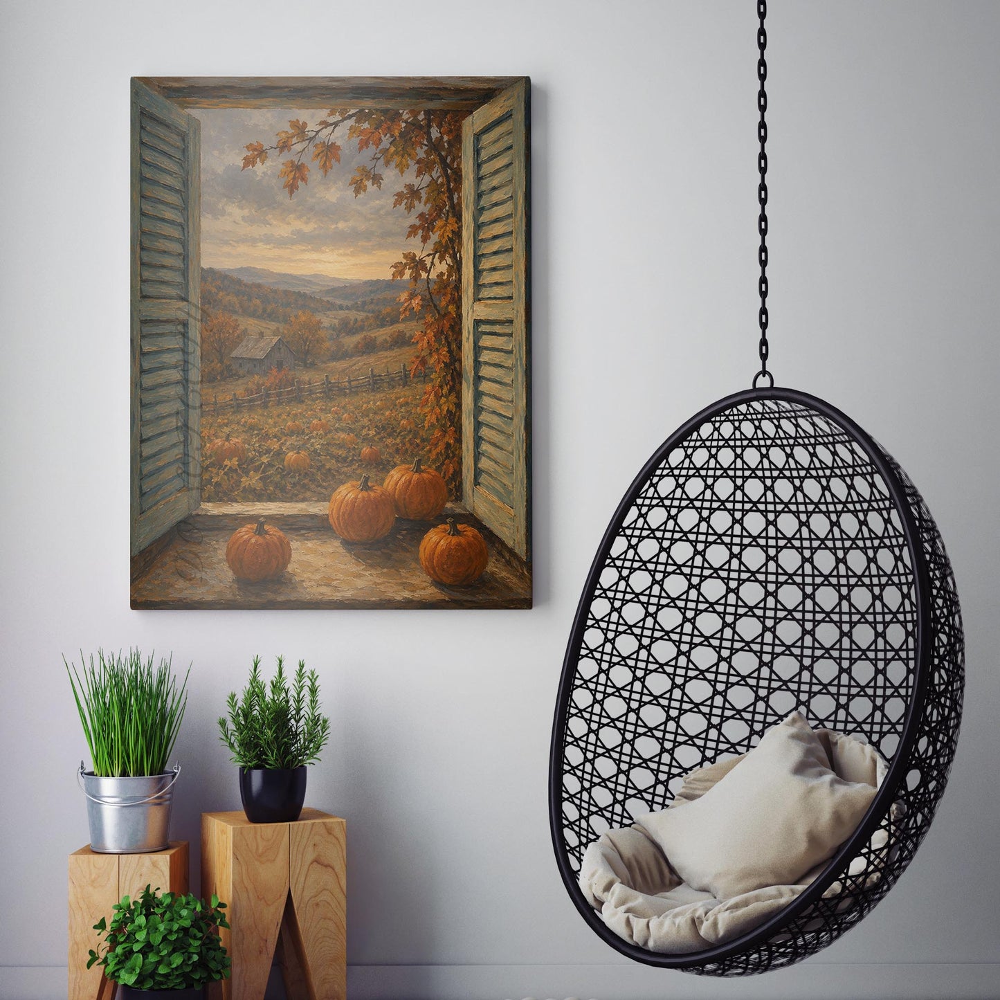 Open Window to an Autumn Landscape