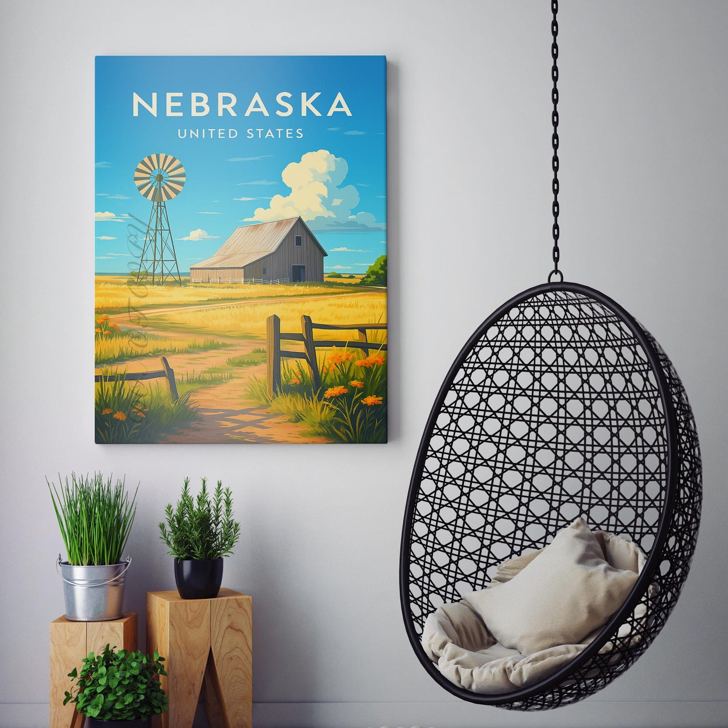 Nebraska Vintage Travel Poster