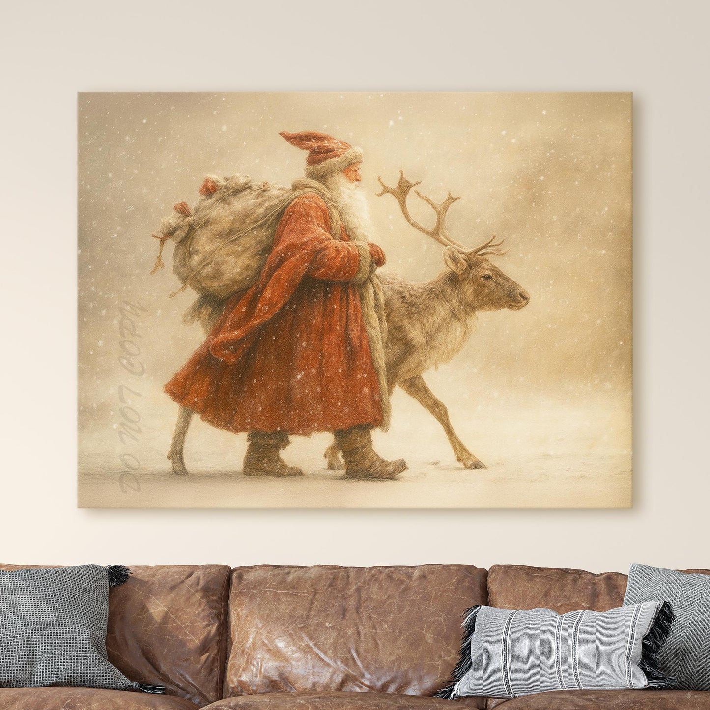 Santa Claus With Reindeer