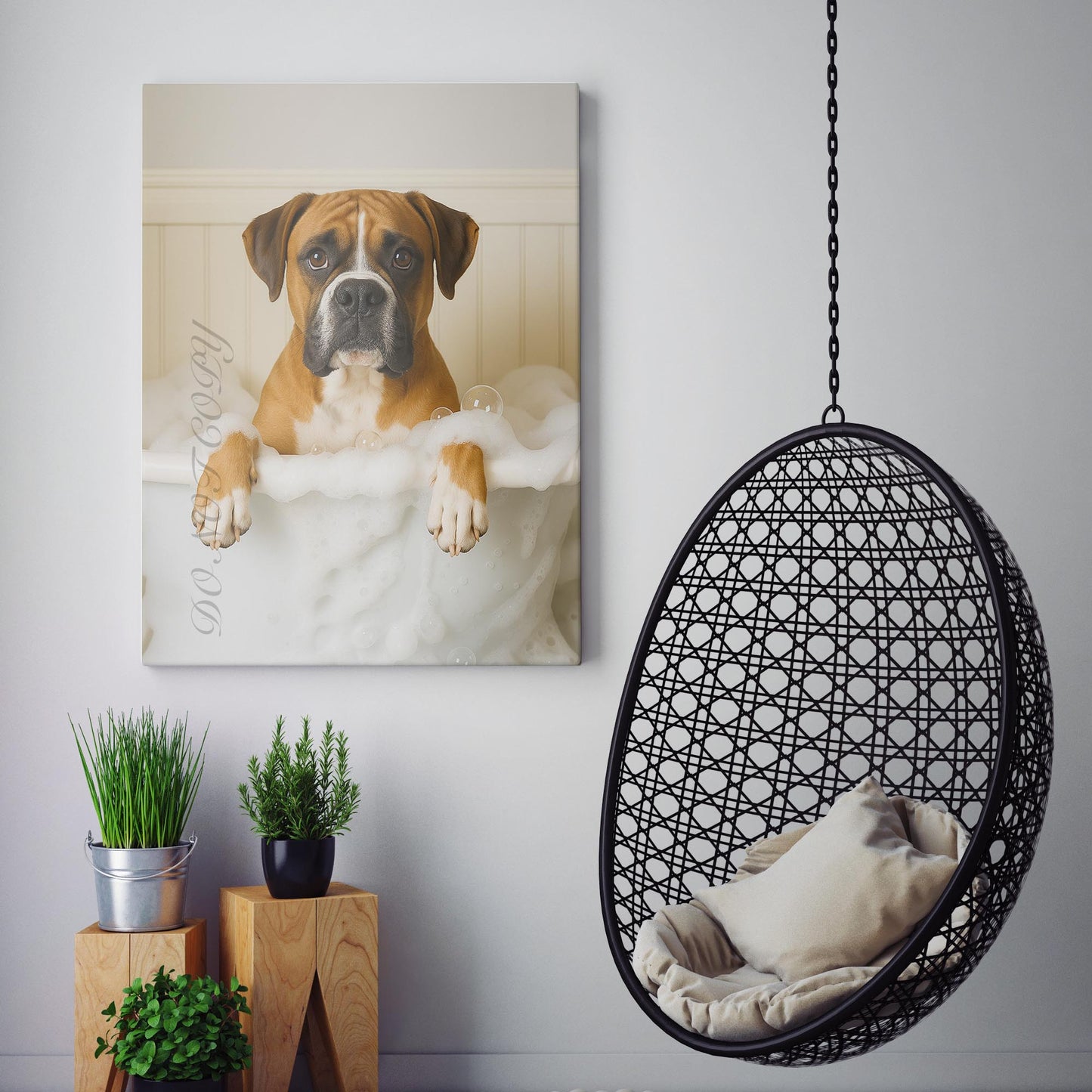 Boxer Dog Bubble Bath
