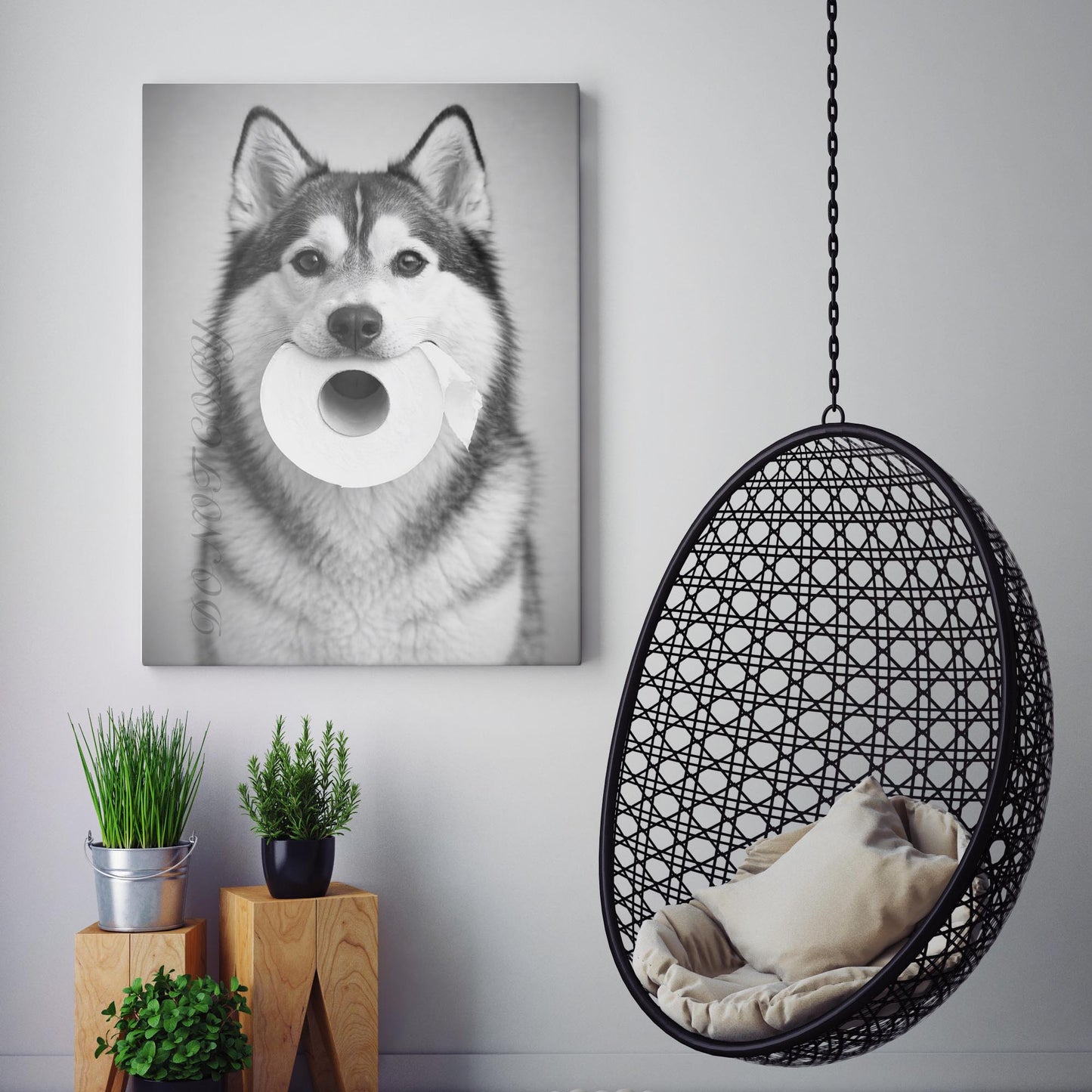 Siberian Husky Dog Toilet Paper