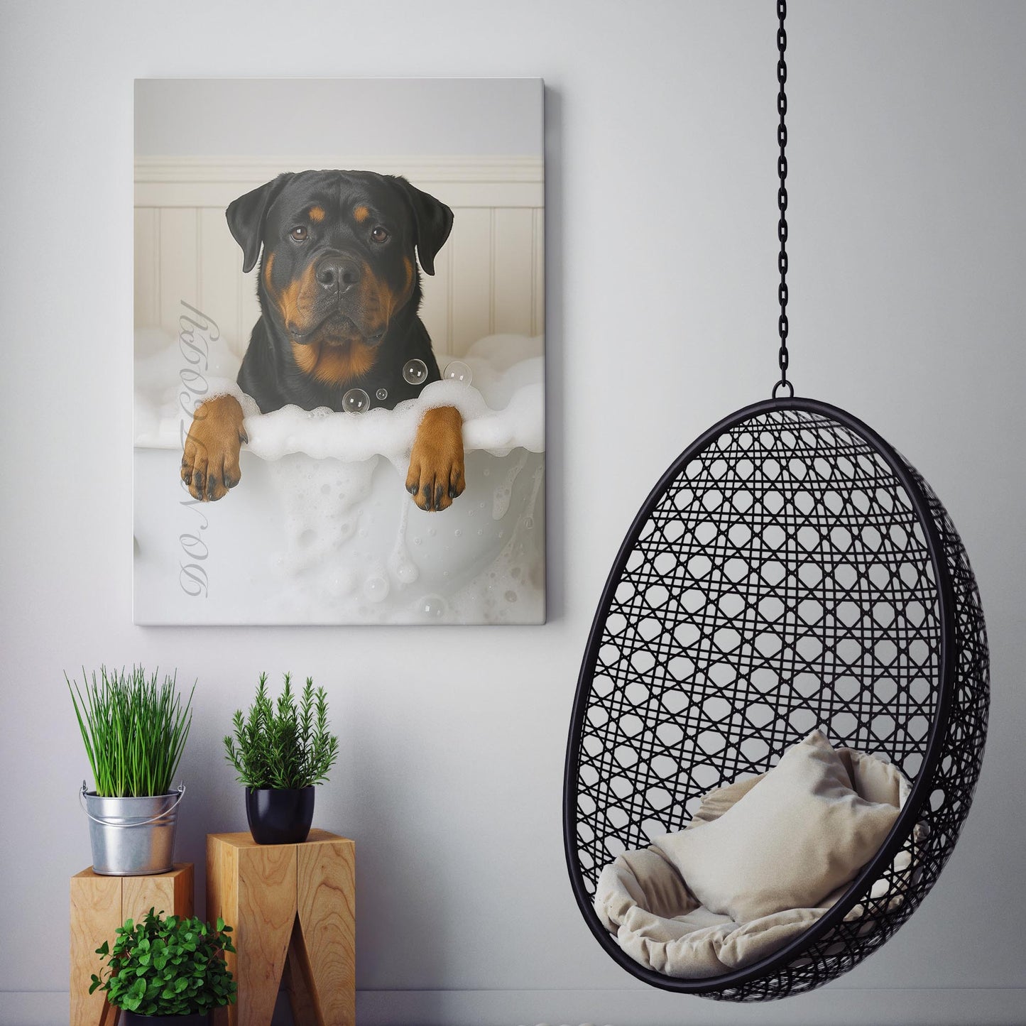 Rottweiler Dog Bubble Bath