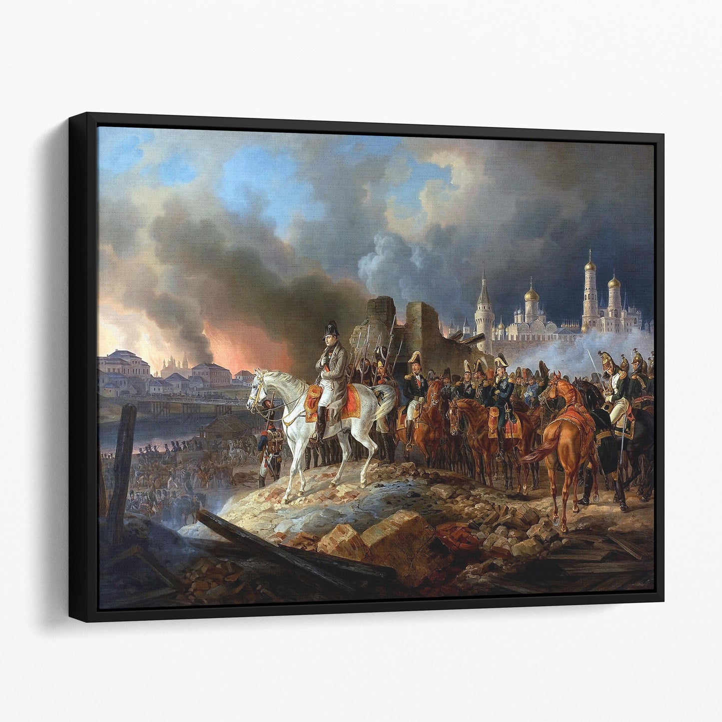 Napoleon in Burning Moscow by Adam Albrecht