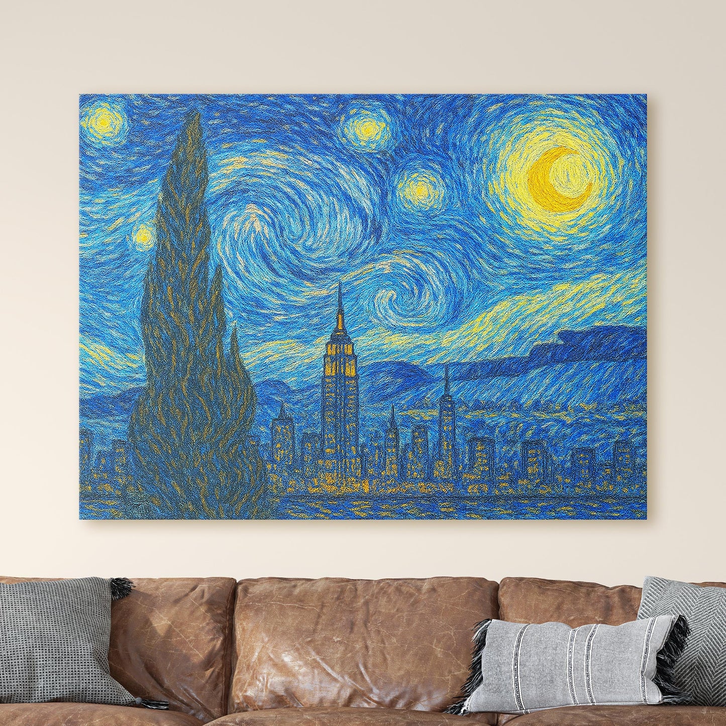 New York City Skyline Van Gogh Starry Night