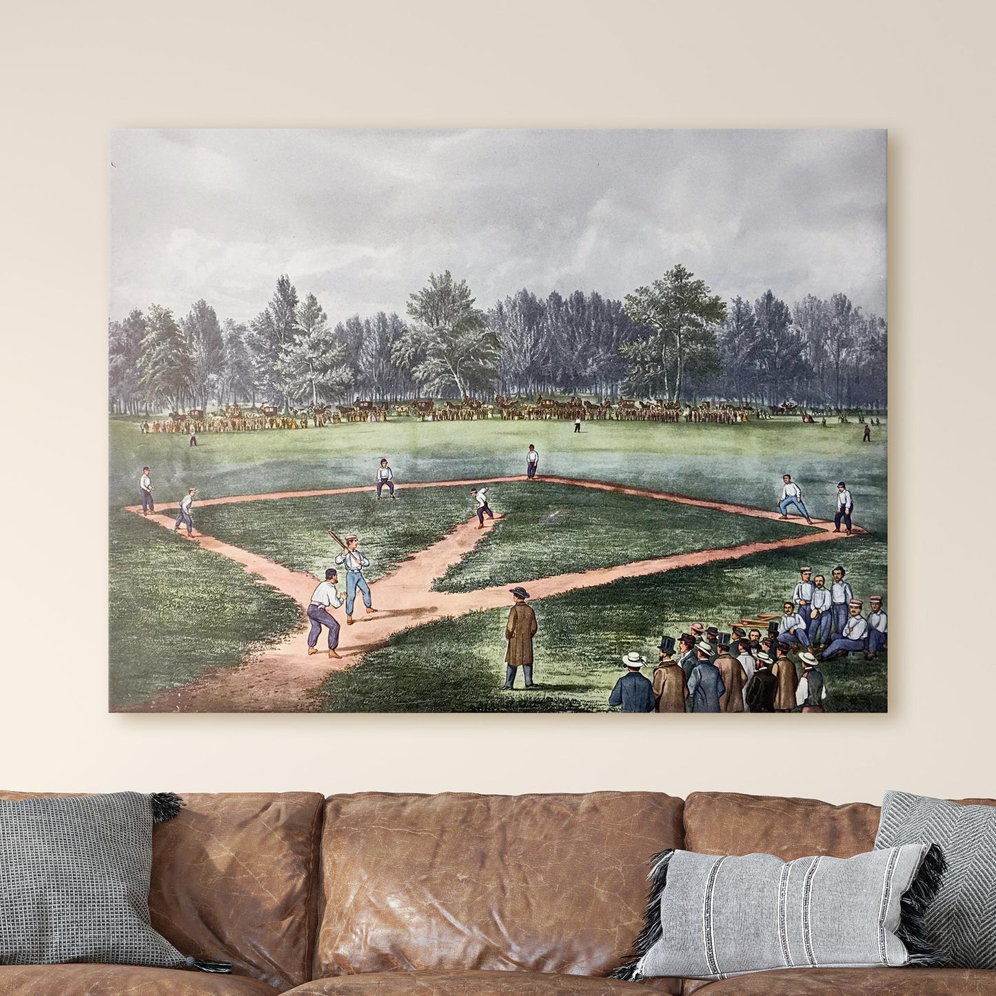 The American National Game of Baseball 1866 by Currier & Ives