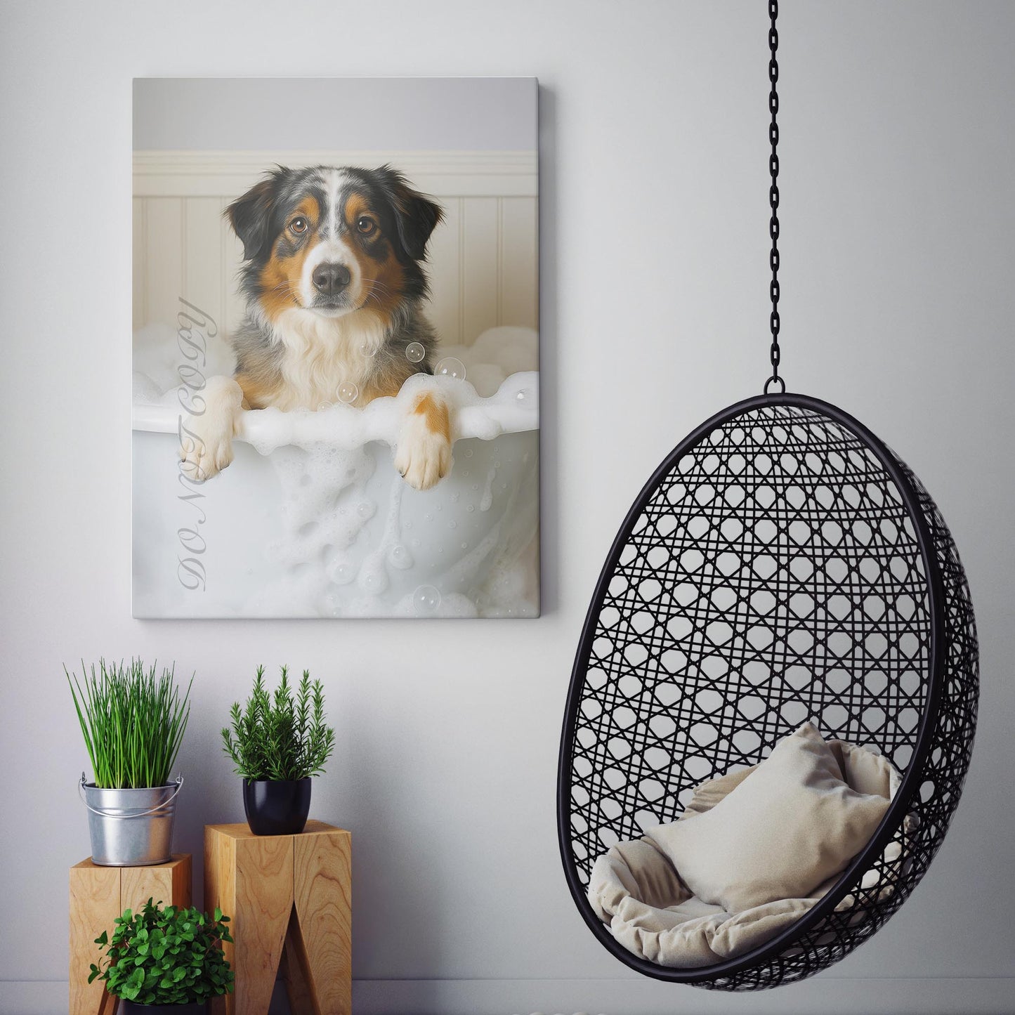 Australian Shepherd Dog Bubble Bathtub