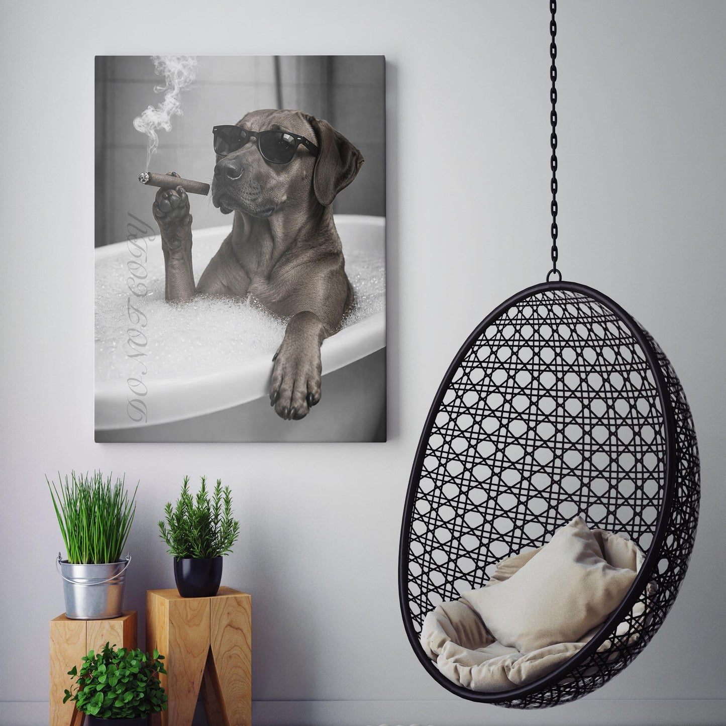 Rhodesian Ridgeback Dog Bathtub Cigar