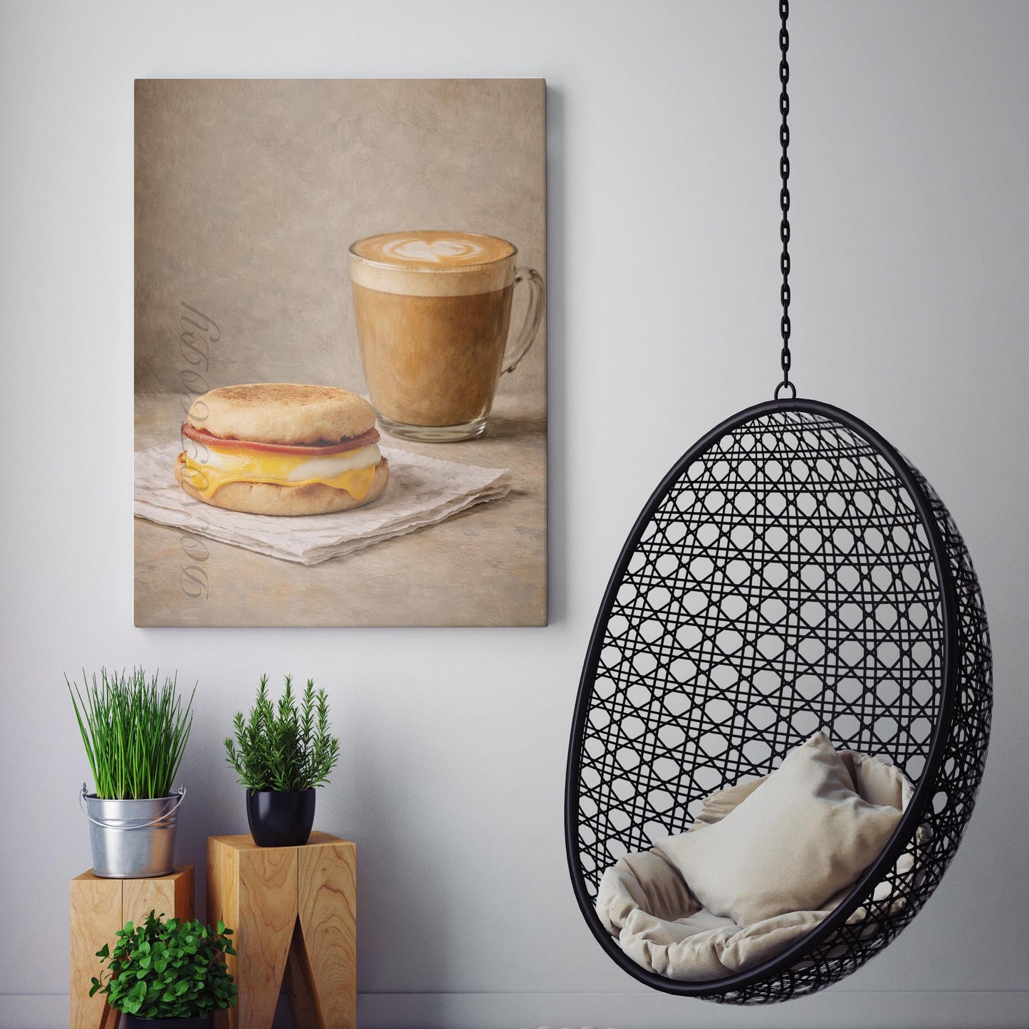 Egg Sandwich with a Coffee