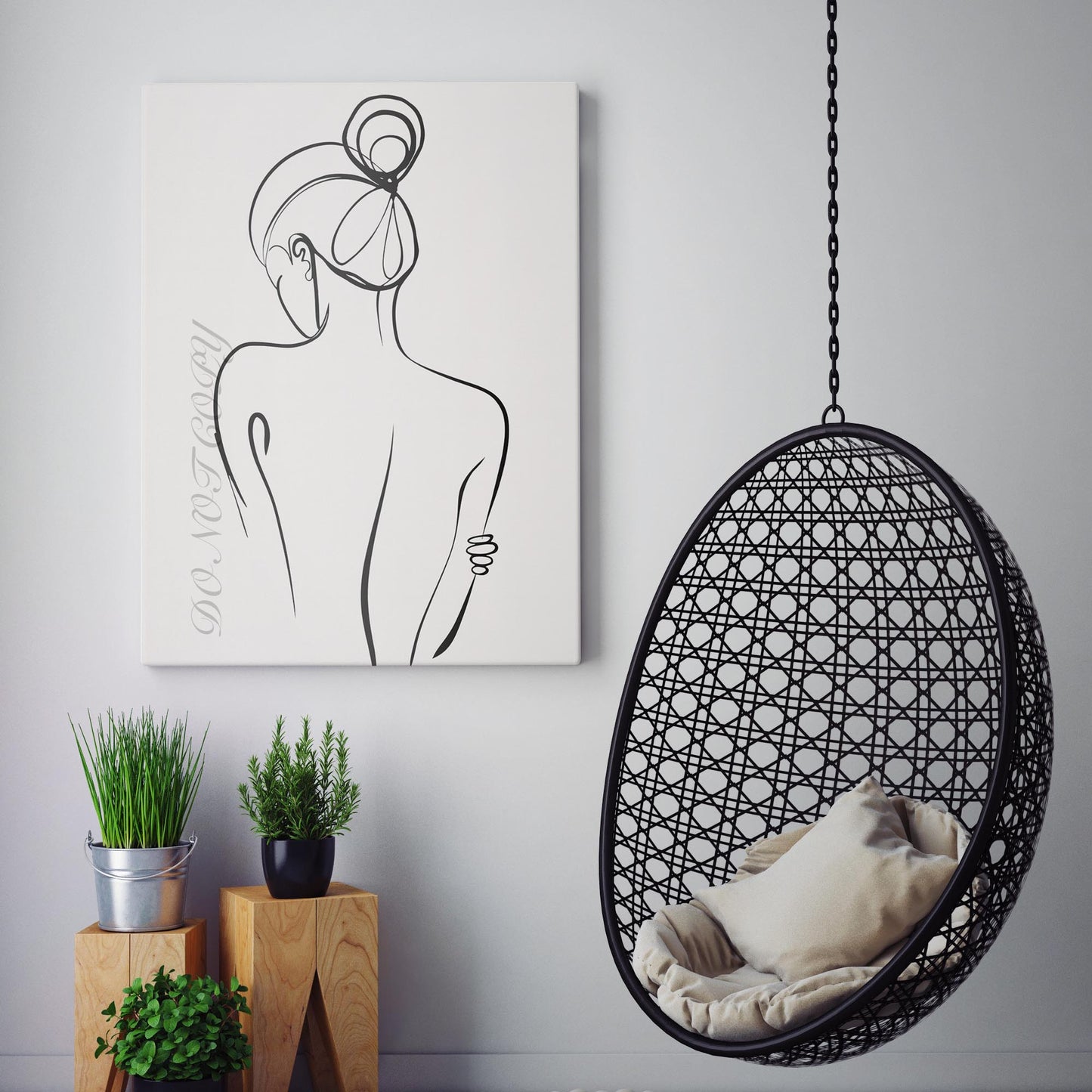 Back View of a Woman Line Art