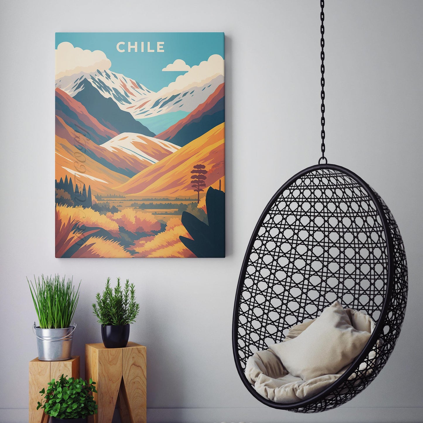 Chile Vintage Travel Poster