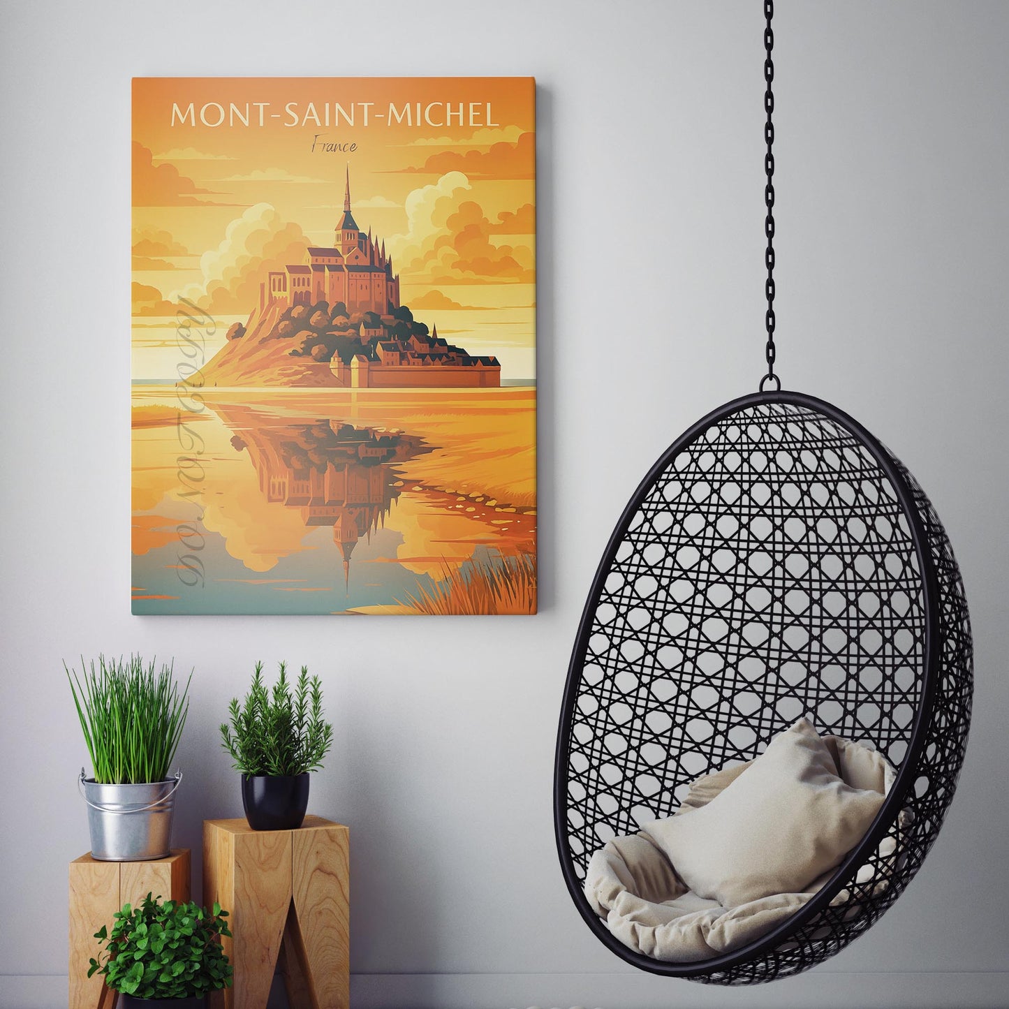 Mont-Saint-Michel France Vintage Travel Poster