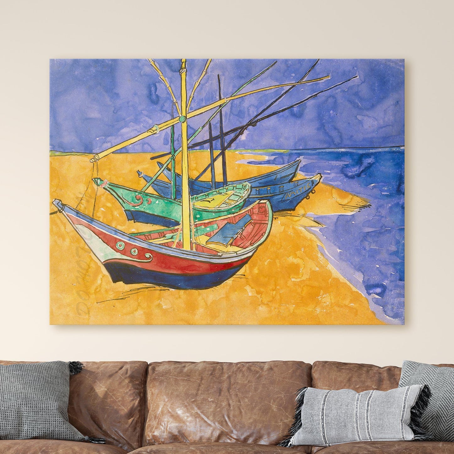 Fishing Boats on the Beach by Van Gogh