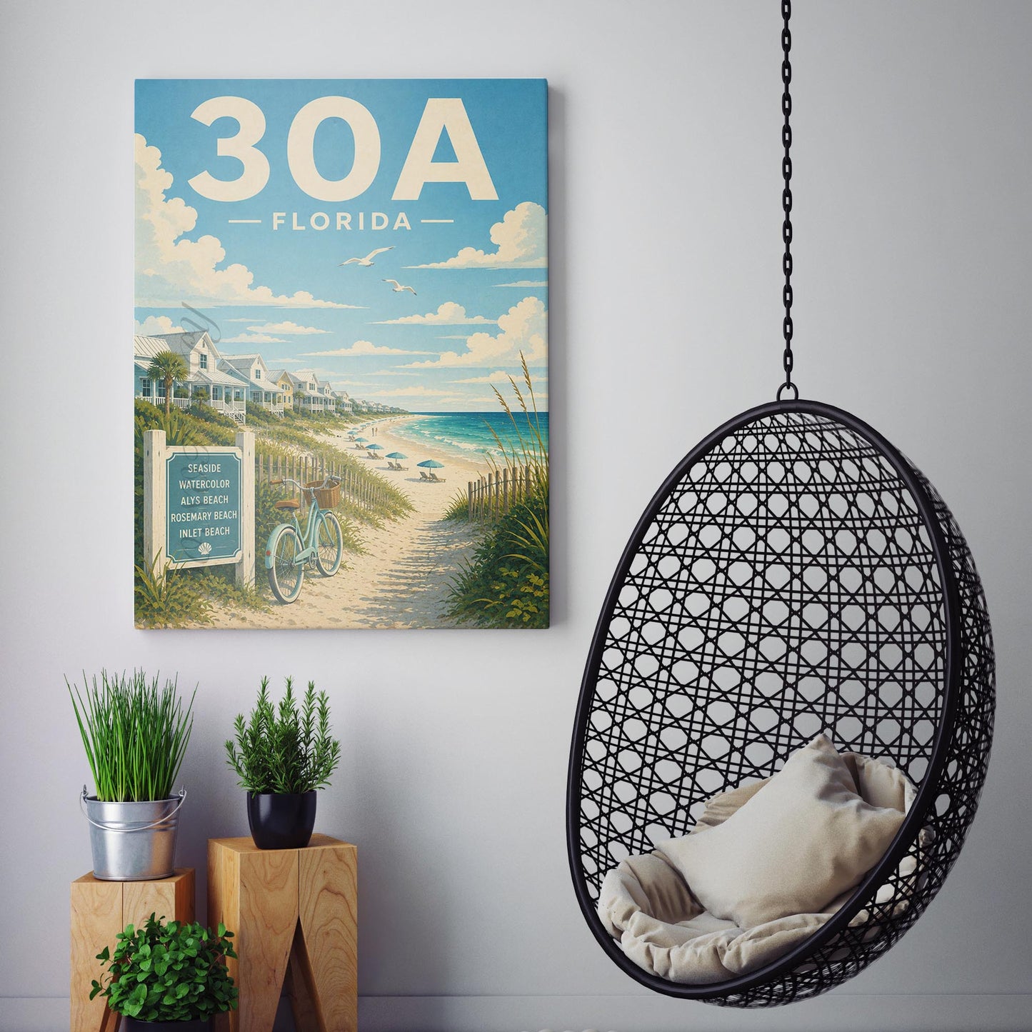 30A Florida Vintage Travel Poster
