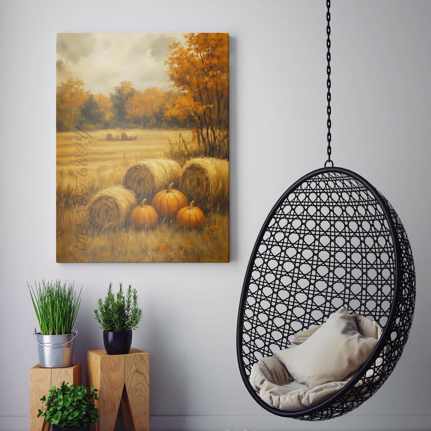 Autumn Pumpkin Field Landscape