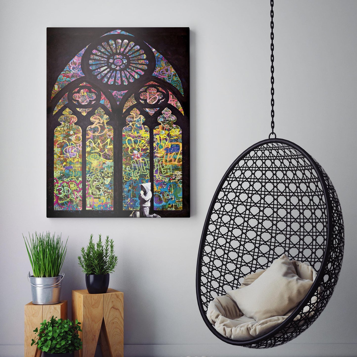 Stained Glass Window Graffiti Banksy