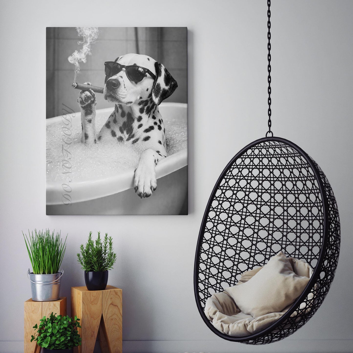 Dalmatian Dog Bathtub Cigar